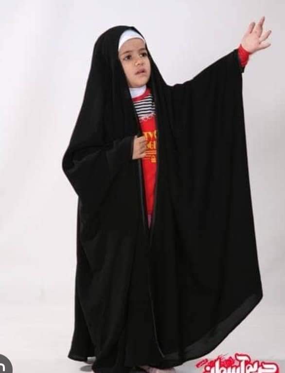 Kids' Black Linen Iranian Chadar